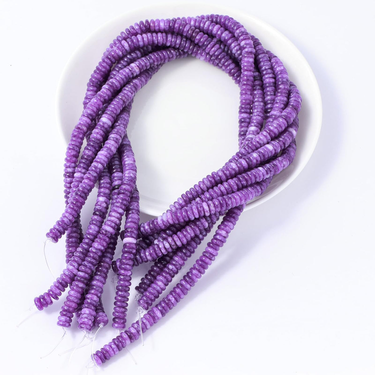 Natural Dark Amethyst Disk Stone Spacer Beads 6x2mm 38cm/str Flat Rondelle Loose Semi Gemstone Caps for Making Bracelets Necklace