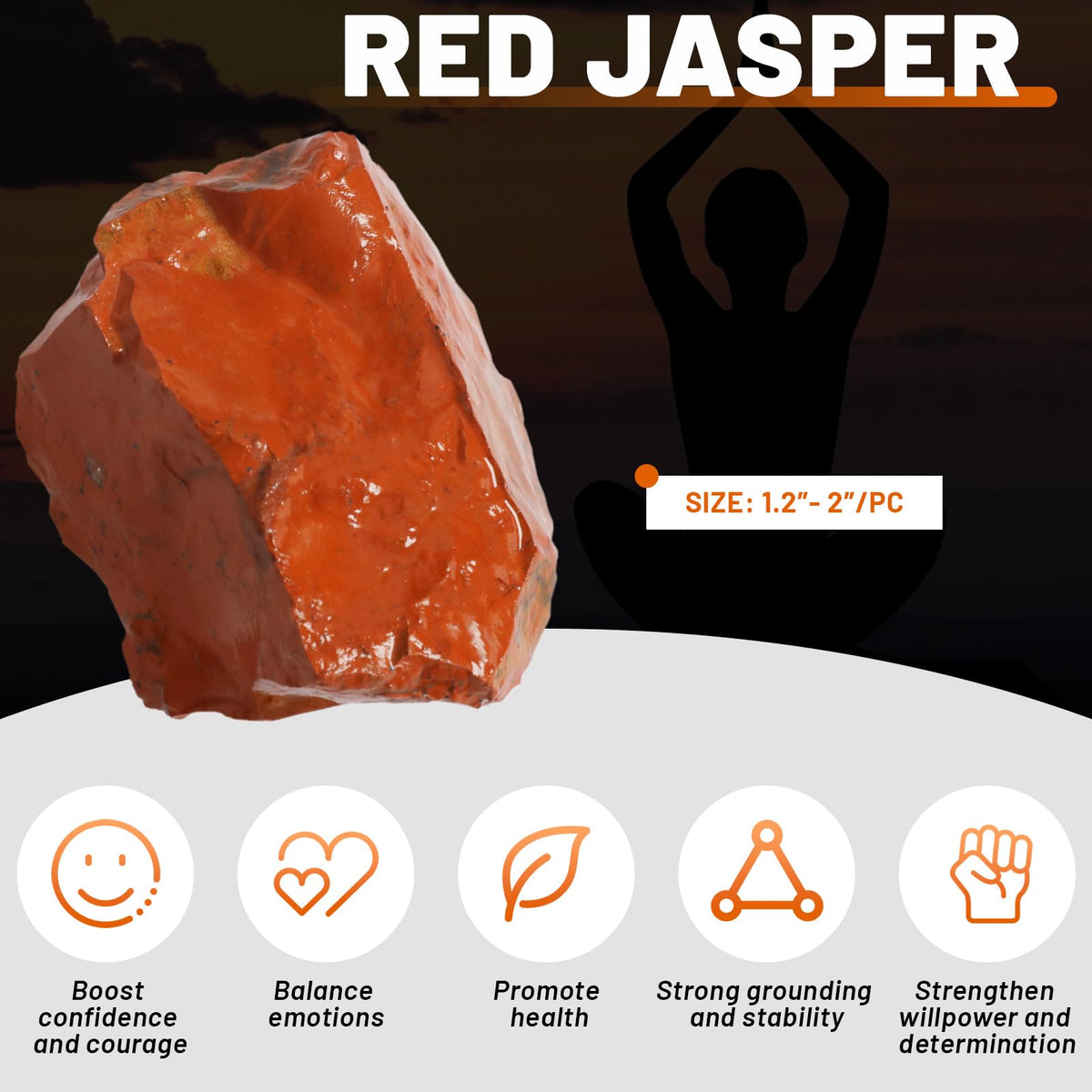 1.1lb Bulk Raw Red Jasper Rough Crystal-Natural Red Jasper Stone Raw Stones Crystal for Tumbling, Cabbing, Fountain Rocks, Decoration,Polishing, Wire Wrapping, Wicca & Reiki Crystal Healing