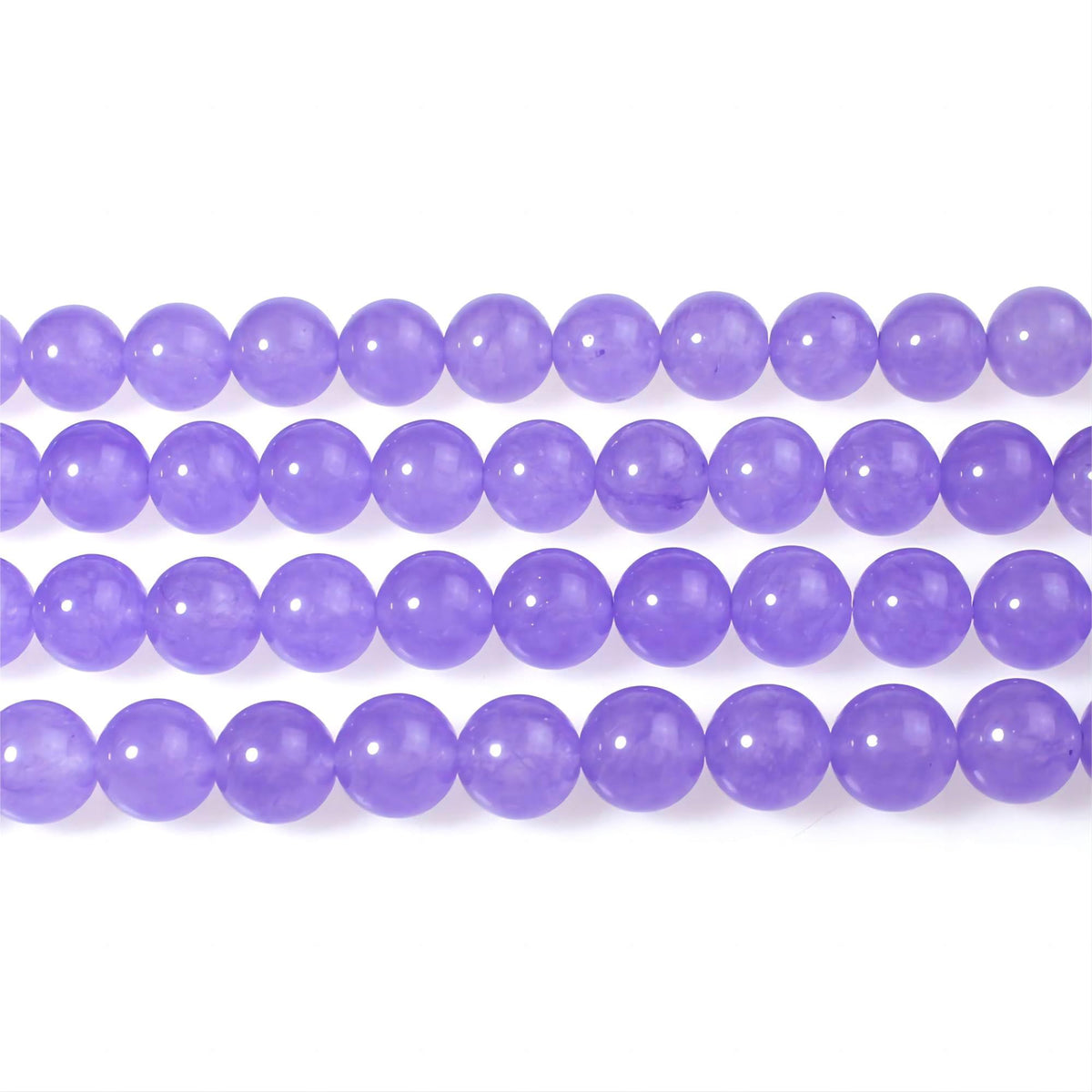 MJDCB Stone Beads 8mm 43pcs Round Lavender Purple Jade Loose Gemstone Bead Charms for Jewelry Making Bracelet Necklace Earring Pendant