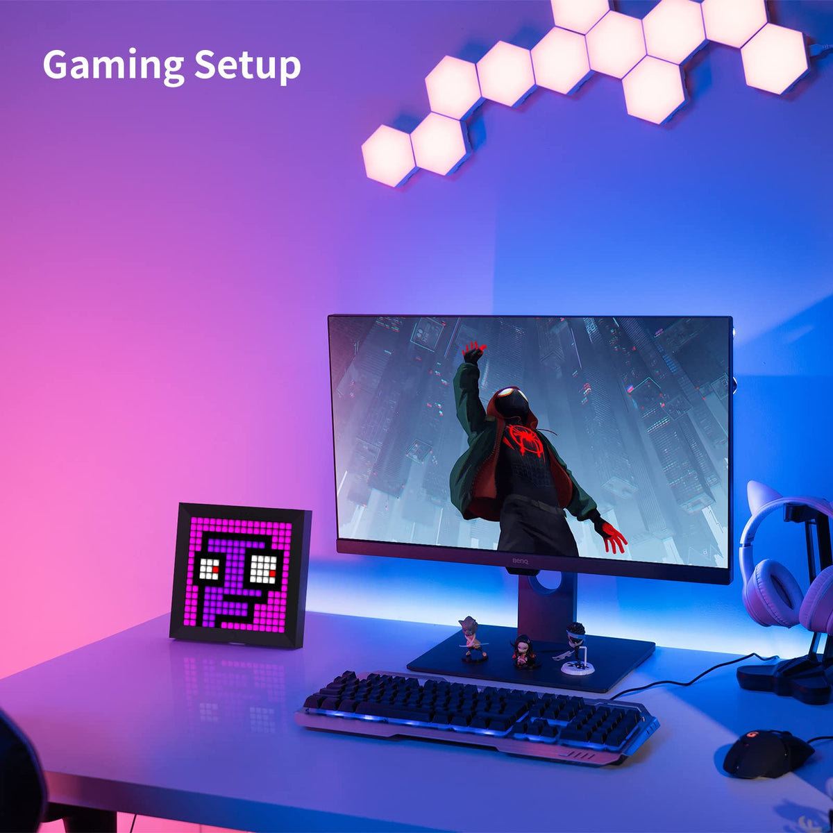 Divoom LED Light Pixel Display Panel Suit for RGB Light Bars, Smart App Control with Cool Animation Desk Setup for PC, TV, Gaming Room Decor