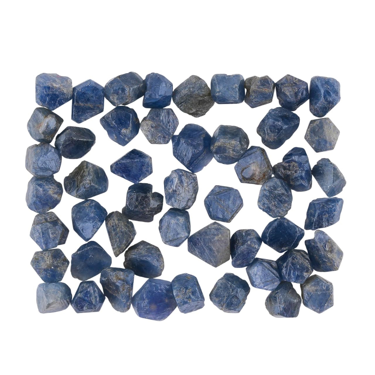 ColouredRocks Wholesale Bulk 50pcs Blue Sapphire Crystals, Raw Stones, Rough Gemstones, Jewelry Making Supply, Cabbing, Polishing, Cutting, DIY, Crafts (4-7mm)