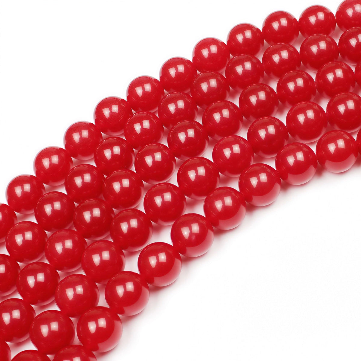 MJDCB Natural Red Jade Round Loose Beads for Jewelry Making DIY Bracelet Necklace (4mm)