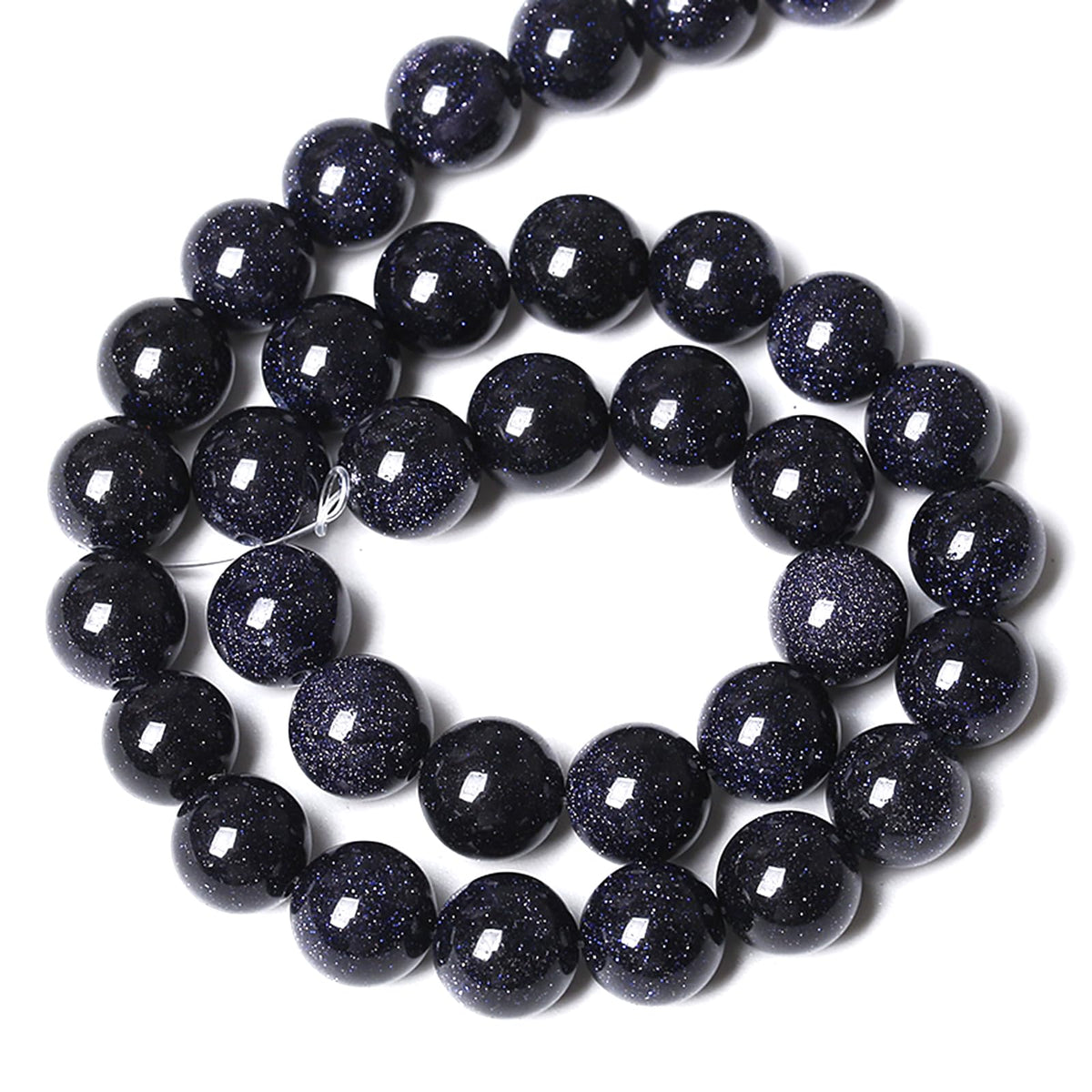 Natural Blue Sand Stone Beads for Jewelry Making Round Gemstone Beads DIY Bracelet Necklace 180pcs 4MM 2 Strands 32"
