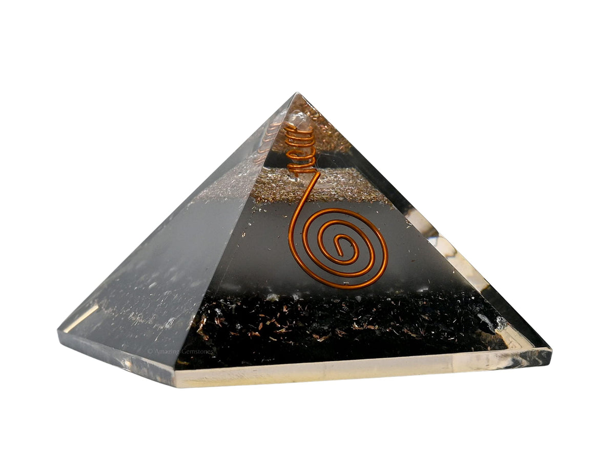 Amazing Gemstone Large Orgone Pyramid | Glow in Dark Black Tourmaline Pyramid Crystal | Orgonite Pyramid | Organ Pyramids Positive Energy Healing