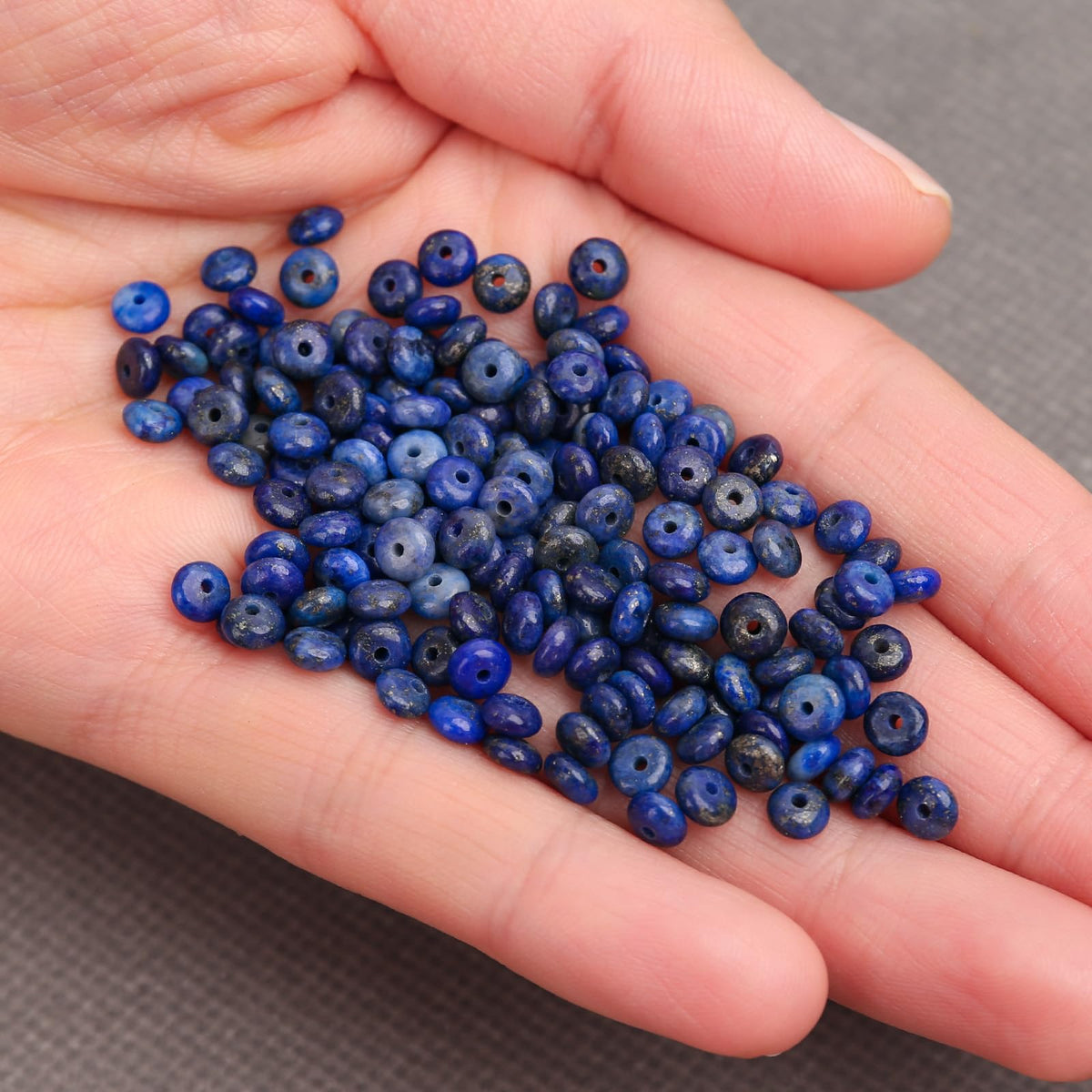 BONNY BOXX 1 Strand (150PCs) Natural 2 * 4mm Lapis Lazuli Rondelle Beads, Natural Abacus Disk Stone Beads Loose Spacer Gemstone for DIY Bracelet Necklace Jewelry Making