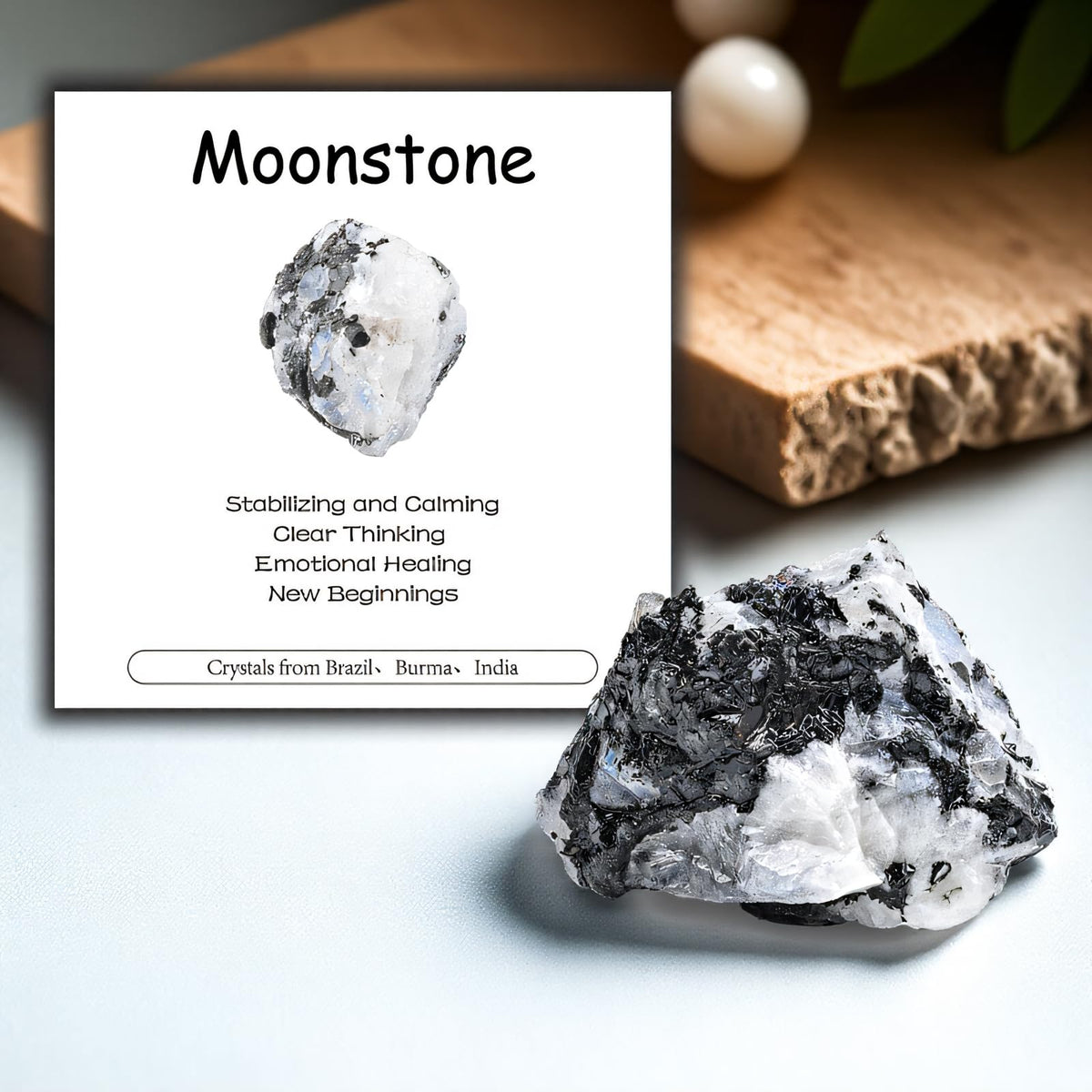 Moonstone Raw Stones 1PC,Gemstones Raw Stones and Healing Crystals,Hand Carved Natural Pocket Raw Stone for Decoration Tumbling,Garden(1.18"-1.97")