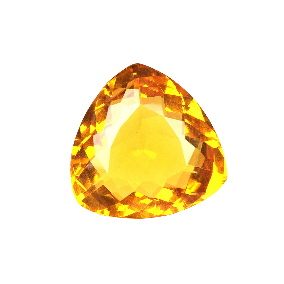 REAL-GEMS Loose Gemstones For Jewelry Making 98.00 Carat Yellow Citrine Trillion Shaped Loose Gemstone