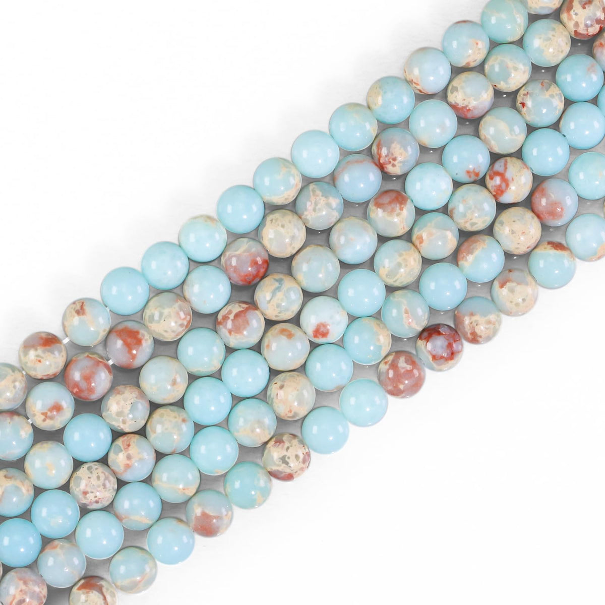 Natural Gemstone Round Loose Beads for Jewelry Making DIY Crystal Energy Healing 1 Strand 15" (Blue Jasper, 4mm (15"/Strand))