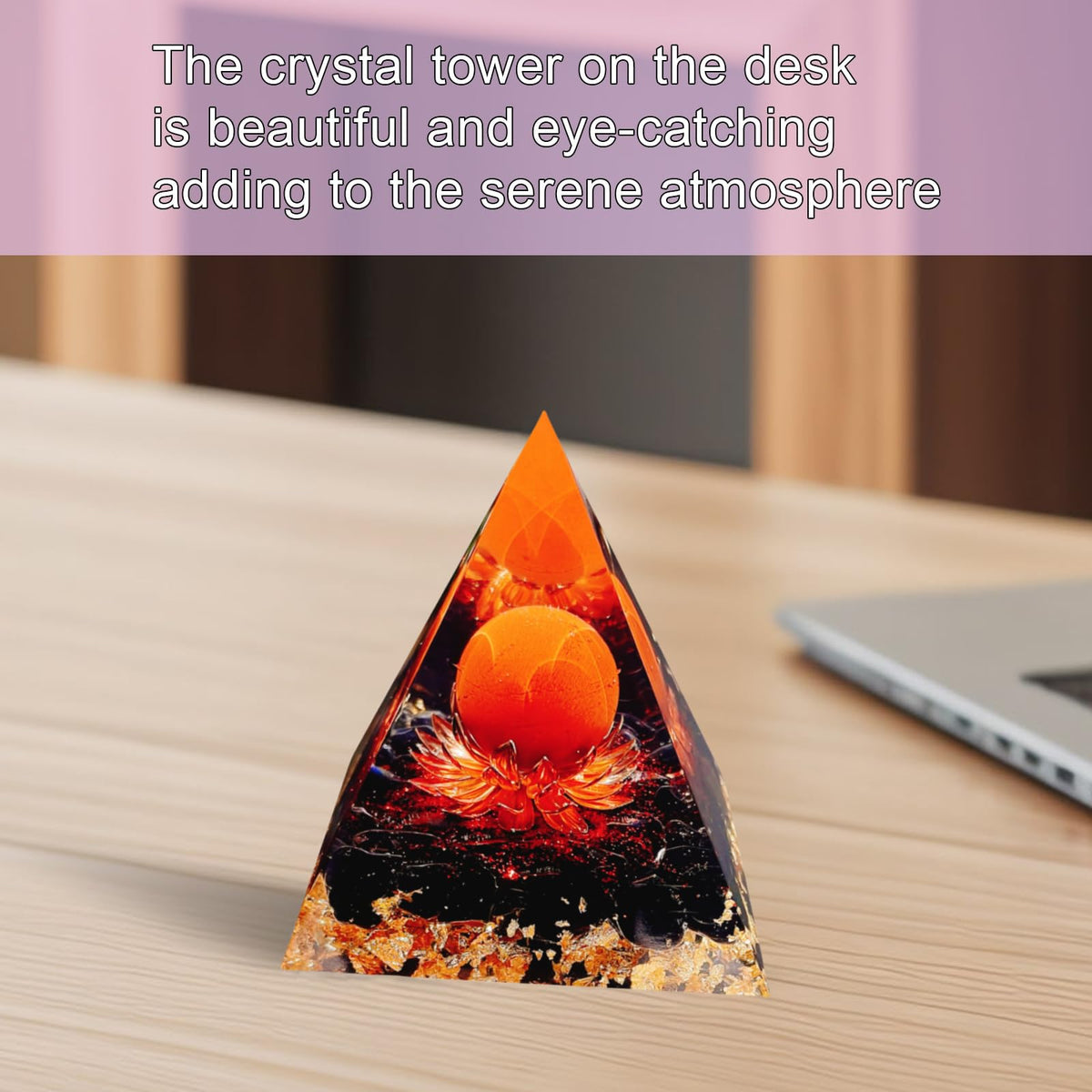 Saefheled The Flower of Life Orgone Pyramid,Natural Energy Obsidian&Rainbow Stone Orgonite Crystal Healing Pyramid,for Reduce Stress, Balance Chakra,Meditation Attract Luck,Accumulate Wealth&Health