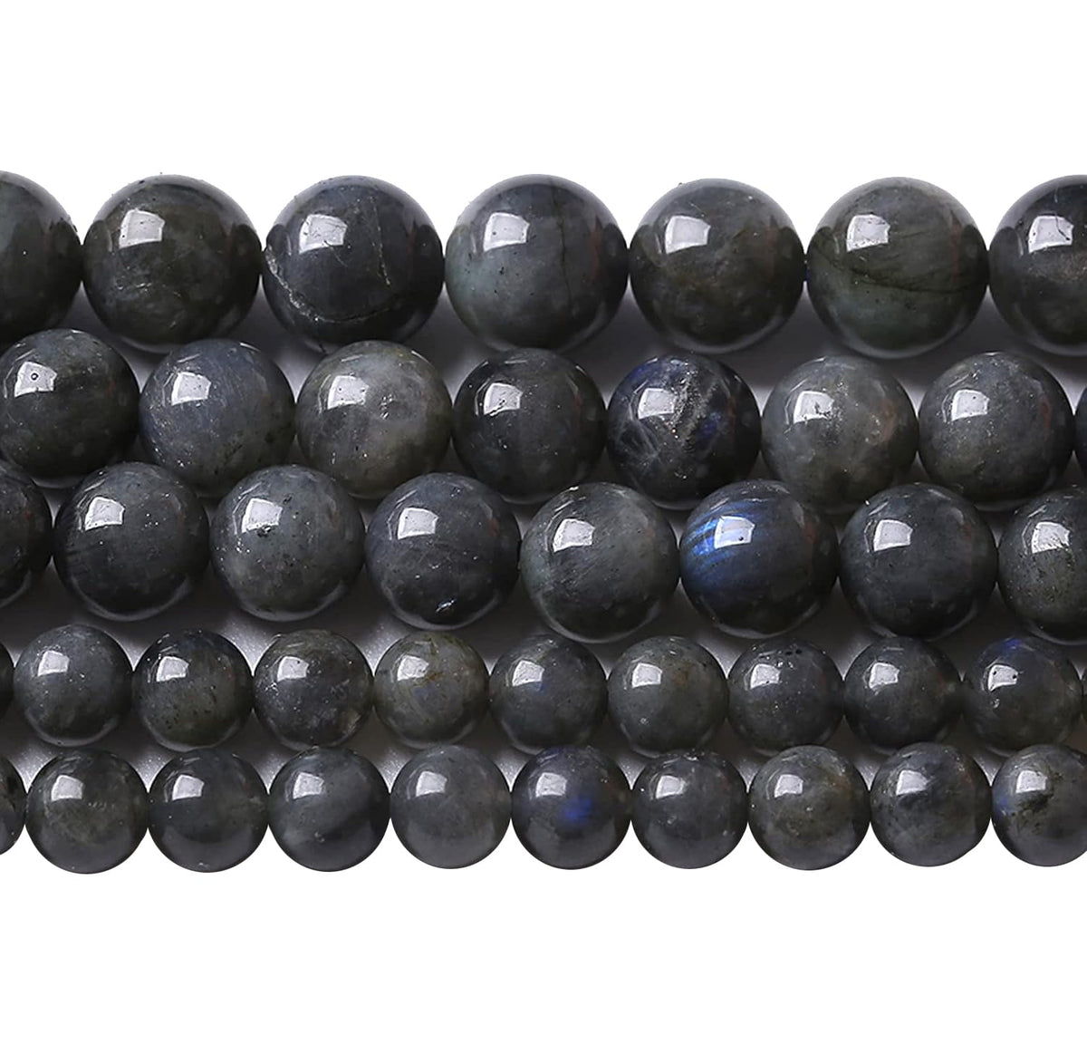 6MM 60PCS Natural Stone Black Labradorite Beads Crystal Loose Beads for Jewelry Making DIY Bracelet