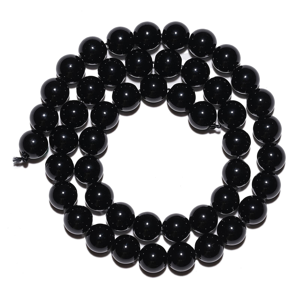 8mm Natural Black Onyx Agate Gemstone Beads Polished Round Smooth Stone Beads for Bracelets Jewelry Making 15inch Loose Beads