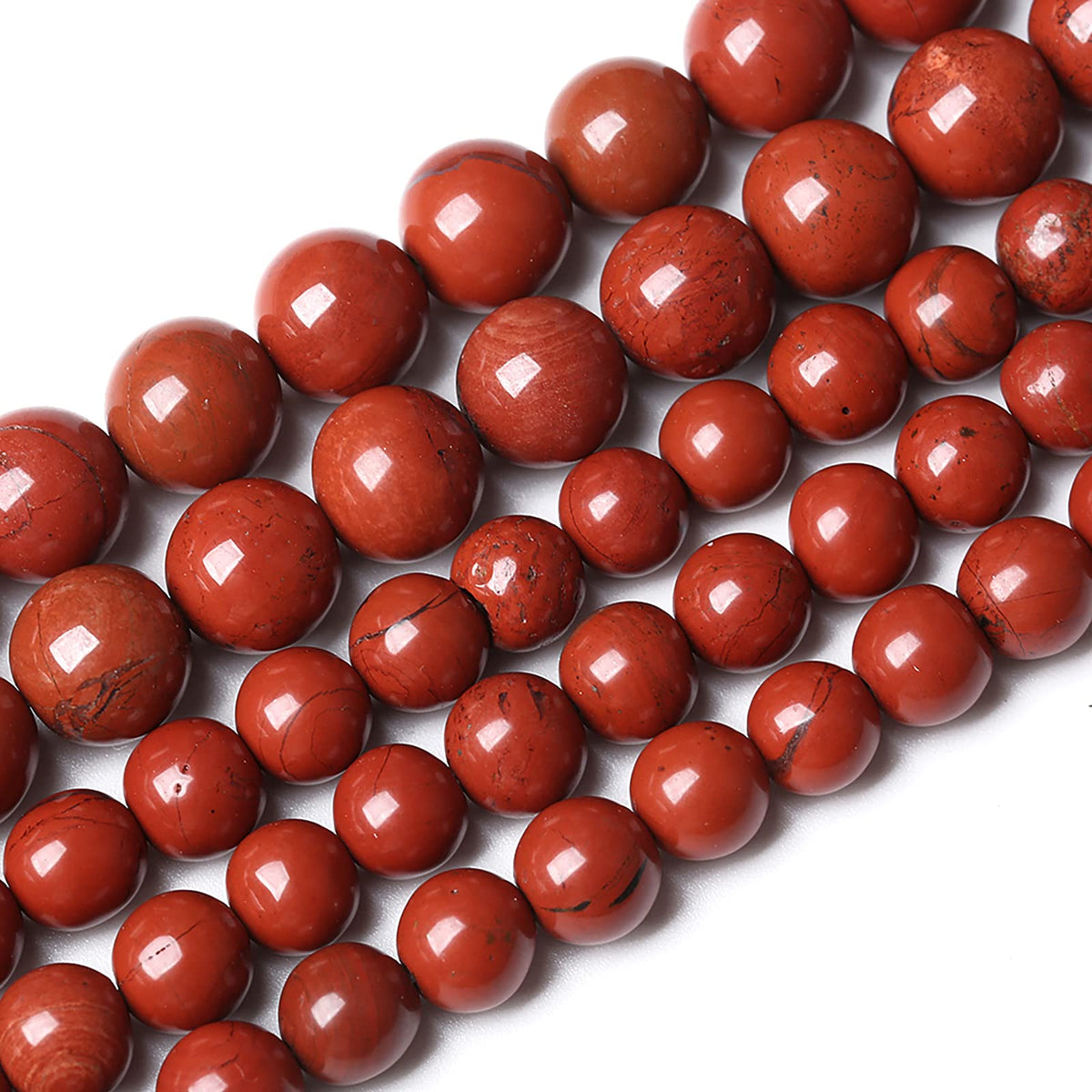 90PCS 4mm Natural Chinese Red Jaspers Beads Stone Round Loose Beads for Jewelry Making DIY Bracelet Necklace 15 Inch,Energy Stone Healing Power (4mm, Chinese Red Jaspers)