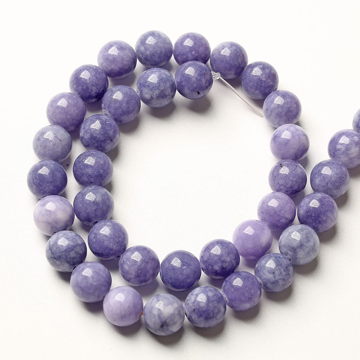 160PCS 4MM Lavender Purple Chalcedony Stone Loose Beads for Jewelry Making DIY Bracelet Necklace
