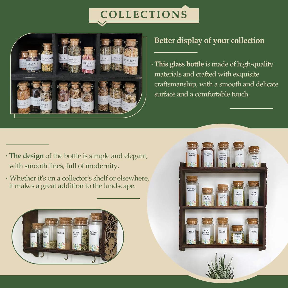 4-Pack 5.07 oz (150ml) Glass Bottles with Cork Stoppers – for Spell Bottles, Spice Jars, DIY Party Favors, Travel Memories & Plant Propagation – Empty Recyclable Containers for Crafts, Kitchen, Decor