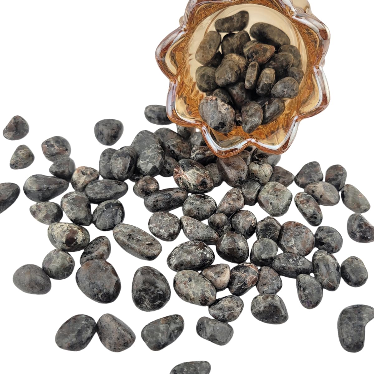 1,000 Carats Flame Yooperlite Handpicked Tumbled Stones Crystals Chips 0.2''-0.5'' Bulk Pocket Stones for Healing, Reiki, Meditation, Witchcraft and Home Decorations (Flame Yooperlite)