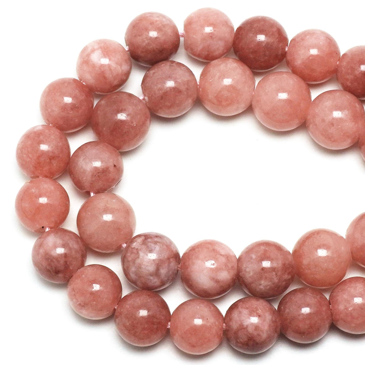 DIQIO Jade Stone Beads for Jewelry Making - 6mm Gemstone Round Loose Beads for Bracelets(58-60pcs, Orange Gemstone)