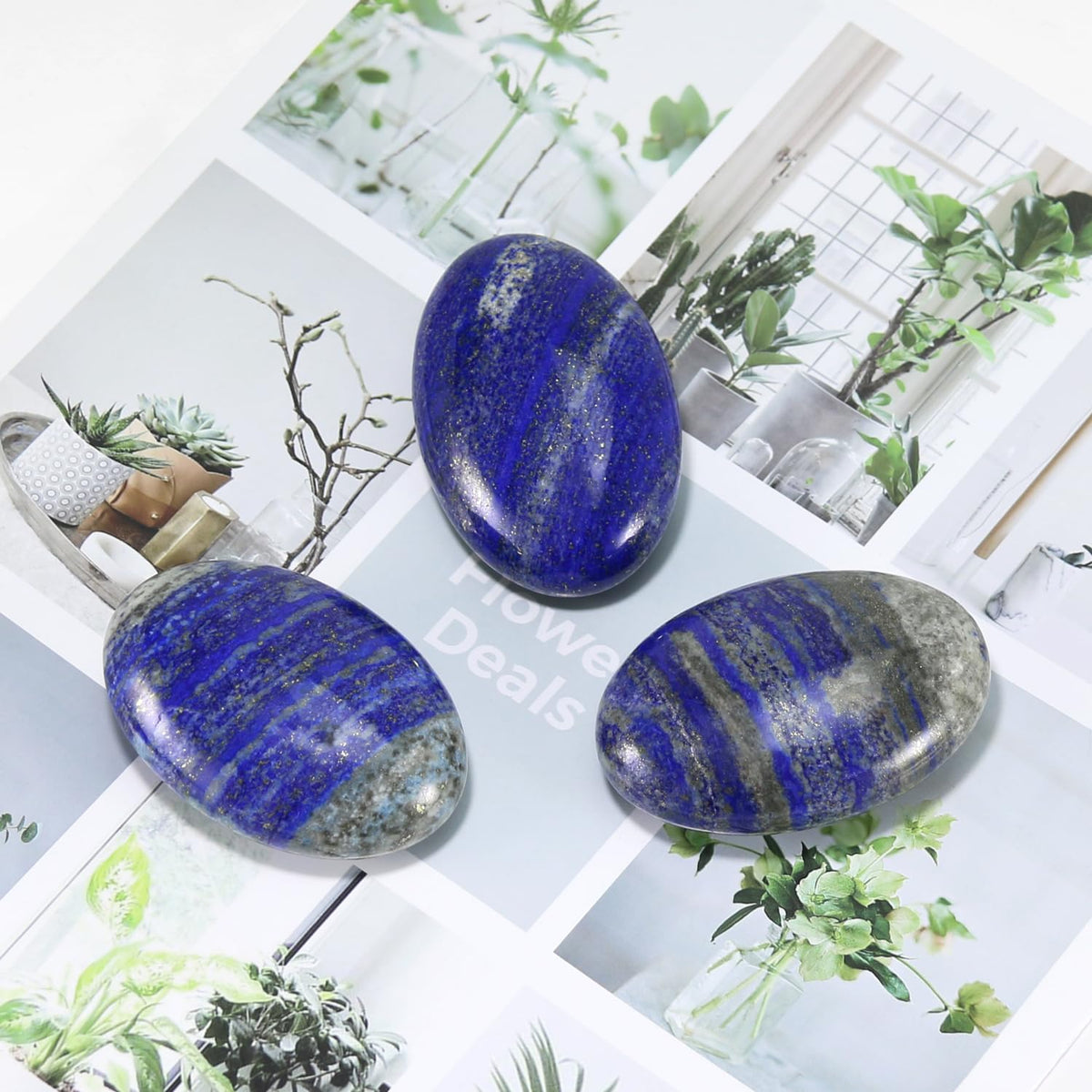 Nvzi Lapis Lazuli Crystal Palm Stone, Worry Stones, Crystals and Healing Stones, Polished Rocks, Natural Gemstones, Chakra Stones for Healing Crystals Daily Use
