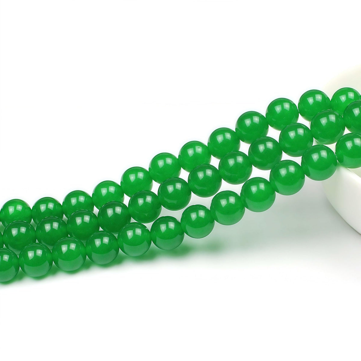 MJDCB Natural Green Jade Round Loose Beads for Jewelry Making DIY Bracelet Necklace (4mm)