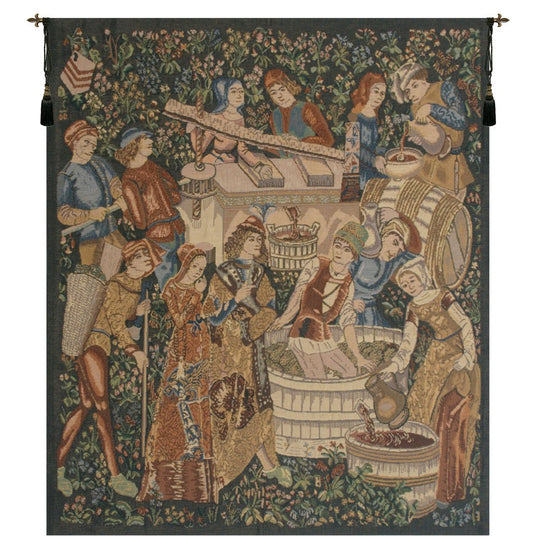C Charlotte Home Furnishings Inc Vendages Left Side (Rust) Belgian Tapestry Wall Hanging | Viscose Cotton and Polyester Blend Wall Art | 42 in. x 34 in | Home Decor Accents