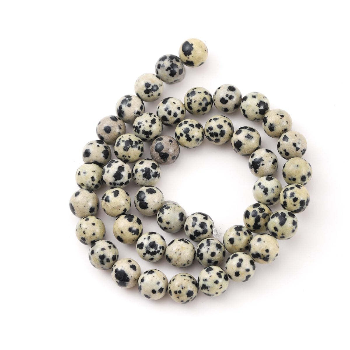 6mm 60pcs DIY Natural Dalmatian Stone Beads Round Healing Crystal Gemstone Loose Beads for Jewelry Making Handmade Bracelet Necklace