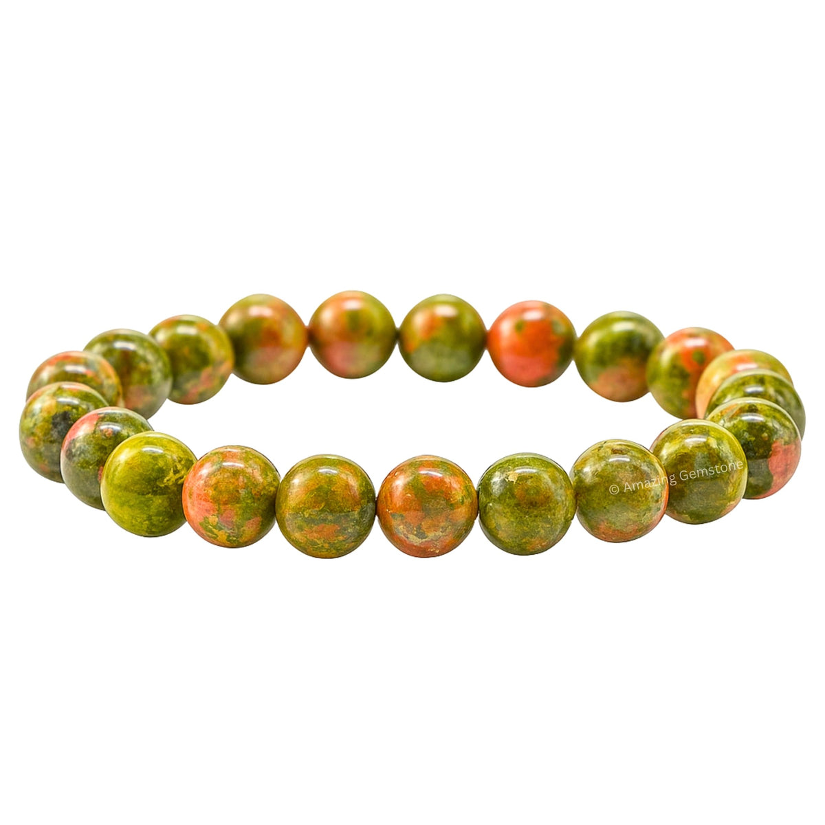 Amazing Gemstone Crystal Bracelet for Women Men's Gifts - Protection Healing Crystal Bracelet - 8mm Gemstone Beaded Stretchable Bracelet Pulseras Para Hombres Mujer Stocking Stuffers Mothers Day Gift (Unakite)