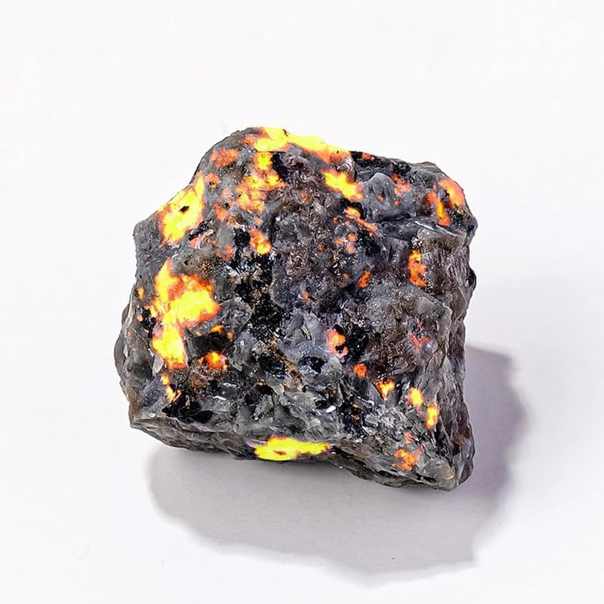 AZKRWFLM Yooperlite Stone Natural Raw Rough Flame Crystals Bulk for Healing Tumbling Fountain Rocks Decor(0.67, Pounds)