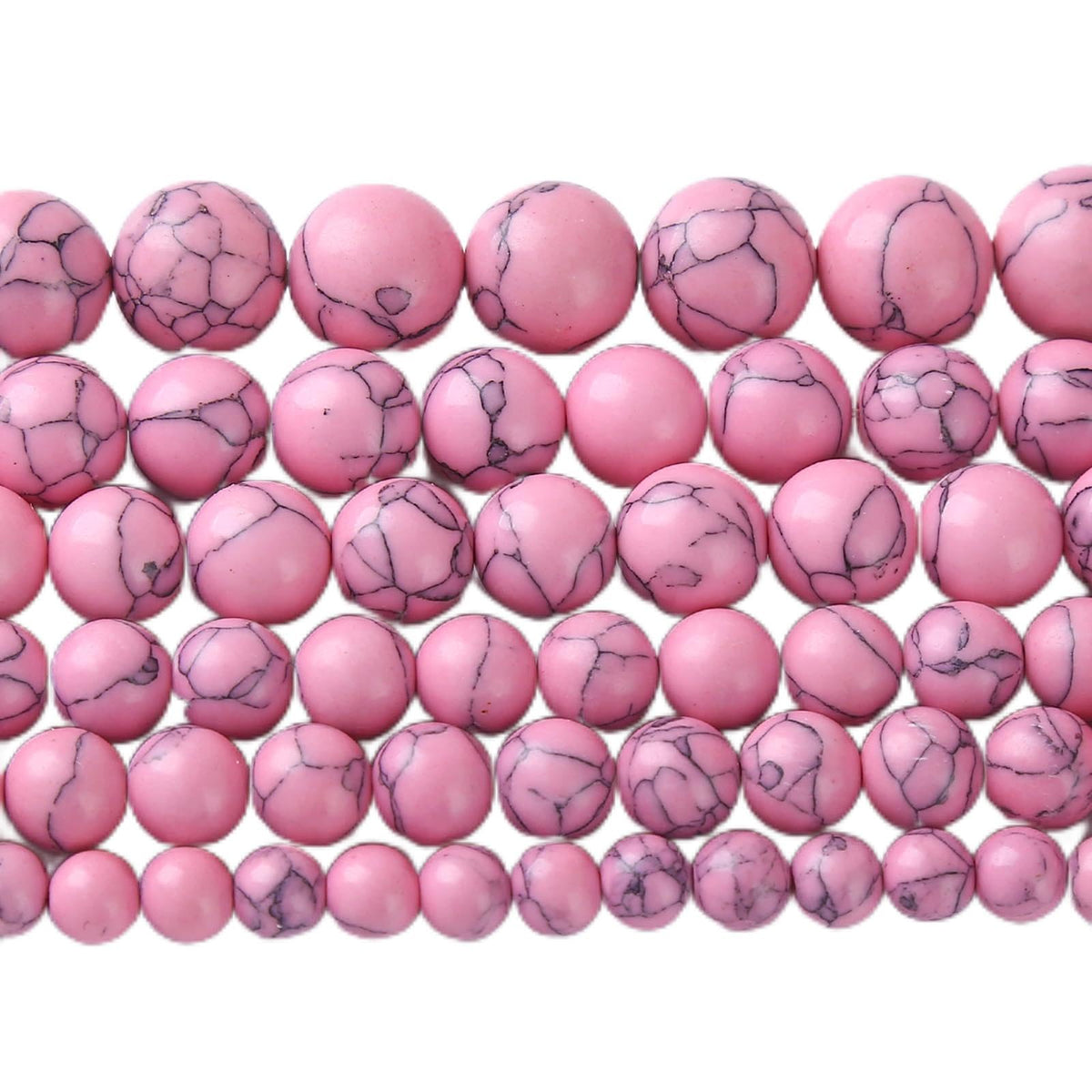 45pcs 8mm Pink Turquoise Beads Natural Stone Round Loose Spacer Beads for Jewelry Making DIY Bracelet Necklace 1 Strand 15inch