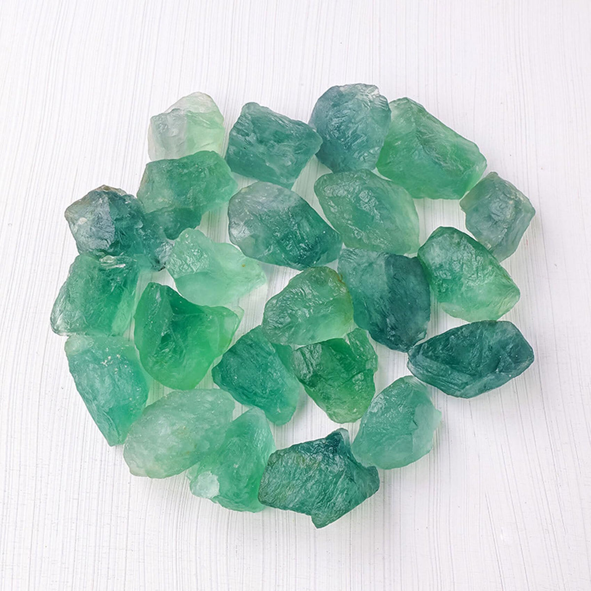 Green Fluorite Raw Crystals Healing Crystals Natural Rough Stones 1.2-2" for Tumbling, Fountain Rocks, Yoga, Meditation, Polishin, Gift 19