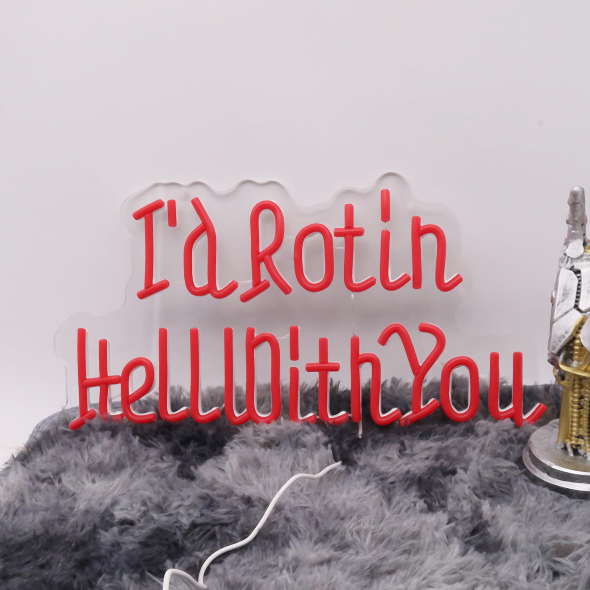 I’d Rot in Hell with You Neon Sign, Alt Room Decor,Gothic Wedding LED Wall Light for Halloween, Horror Room Decor, Dark Love Wedding Gift, Anniversary, Gothic Home Decor