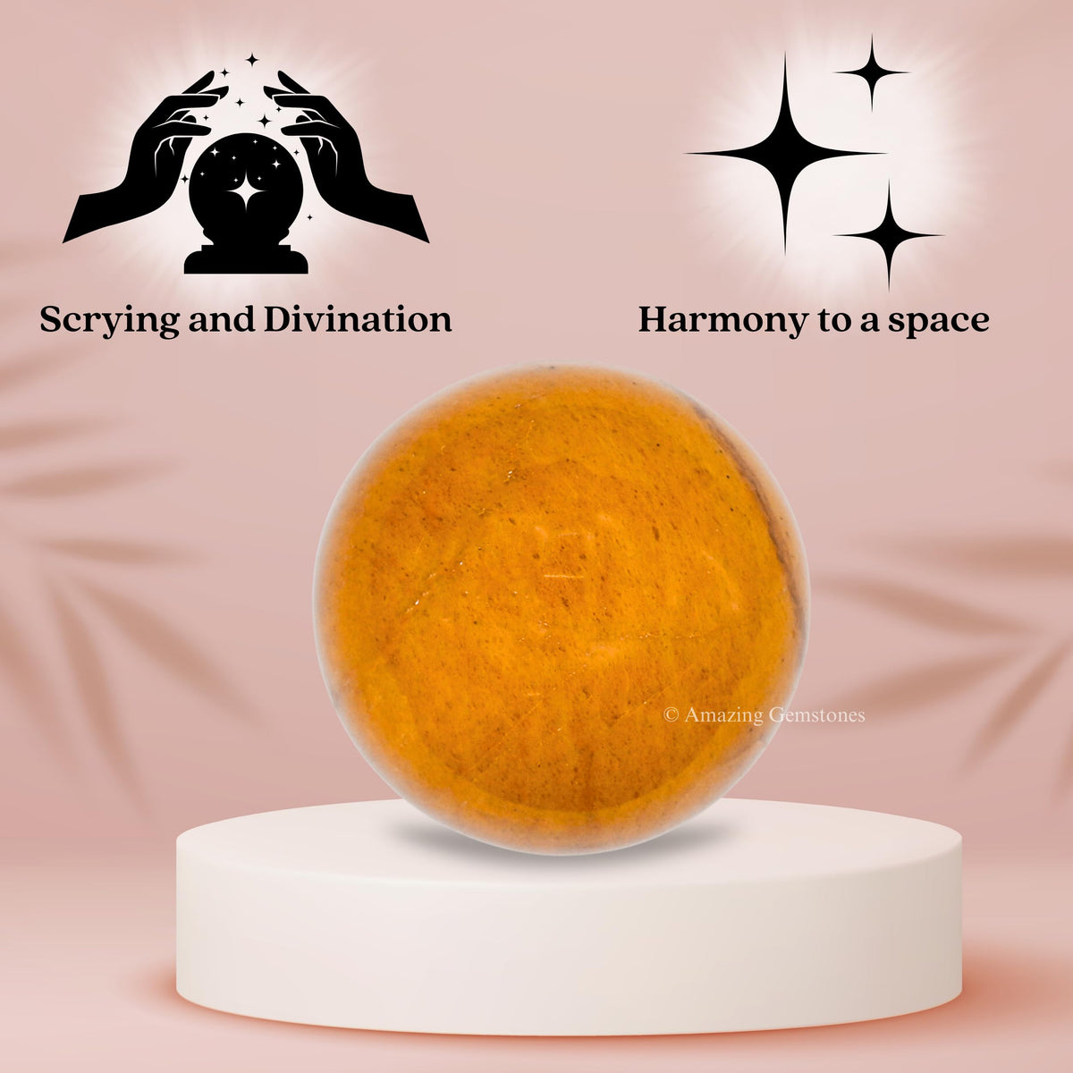 Amazing Gemstone Yellow Jasper Crystal Ball - 1 Inches Crystal Sphere Meditation Balls for Witchcraft and Decorative Balls - Crystals and Healing Stones Beginners Gift (Pack of 1)