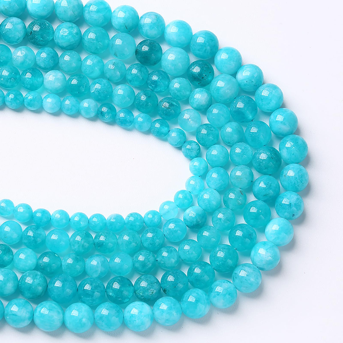 6MM 60PCS Natural Stone Amazonite Chalcedony Beads for Jewelry Making DIY Bracelet
