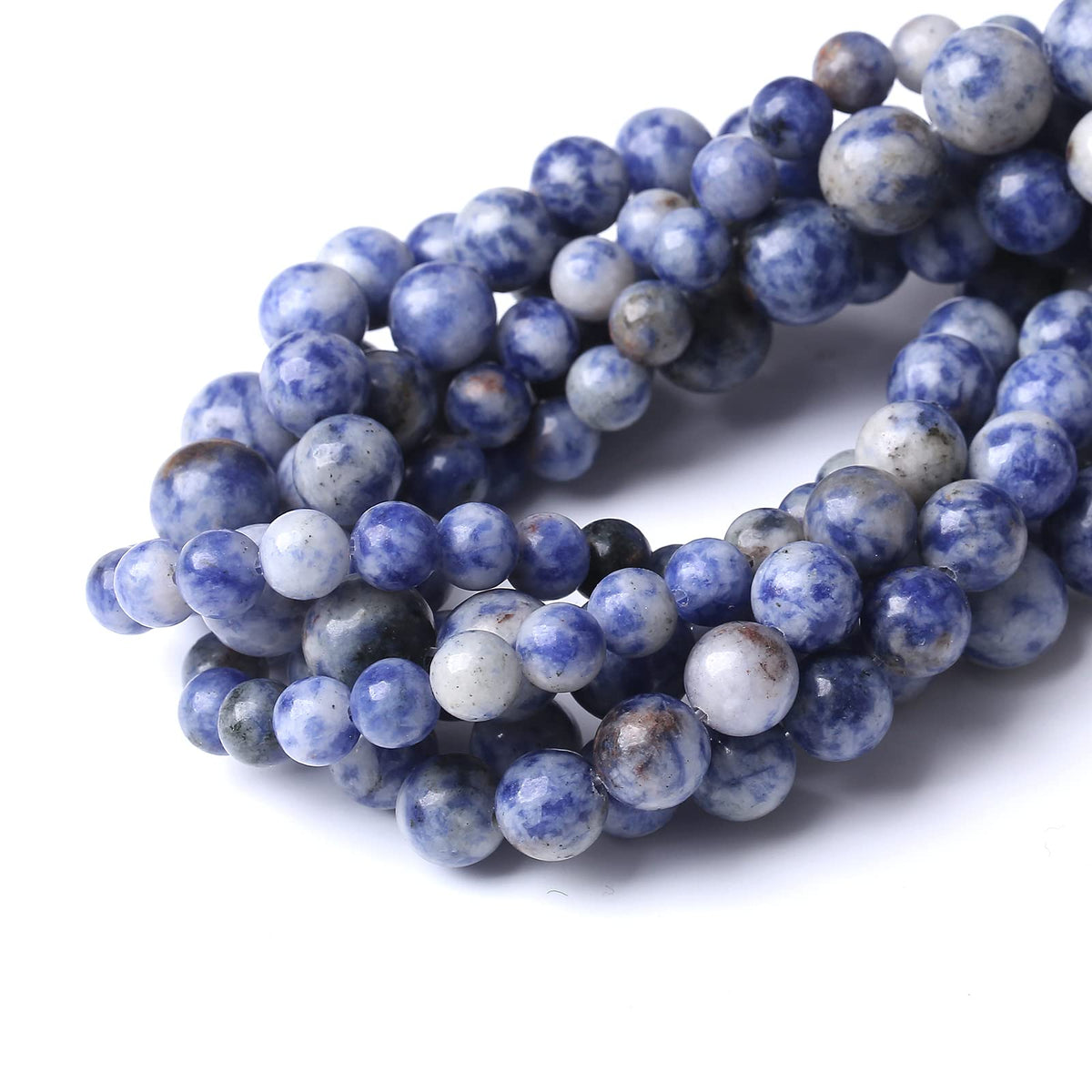 36PCS 10MM Natural Sodalite Beads Round Loose Stone Beads for Jewelry Making DIY Energy Stone Healing Power Bracelet 15"