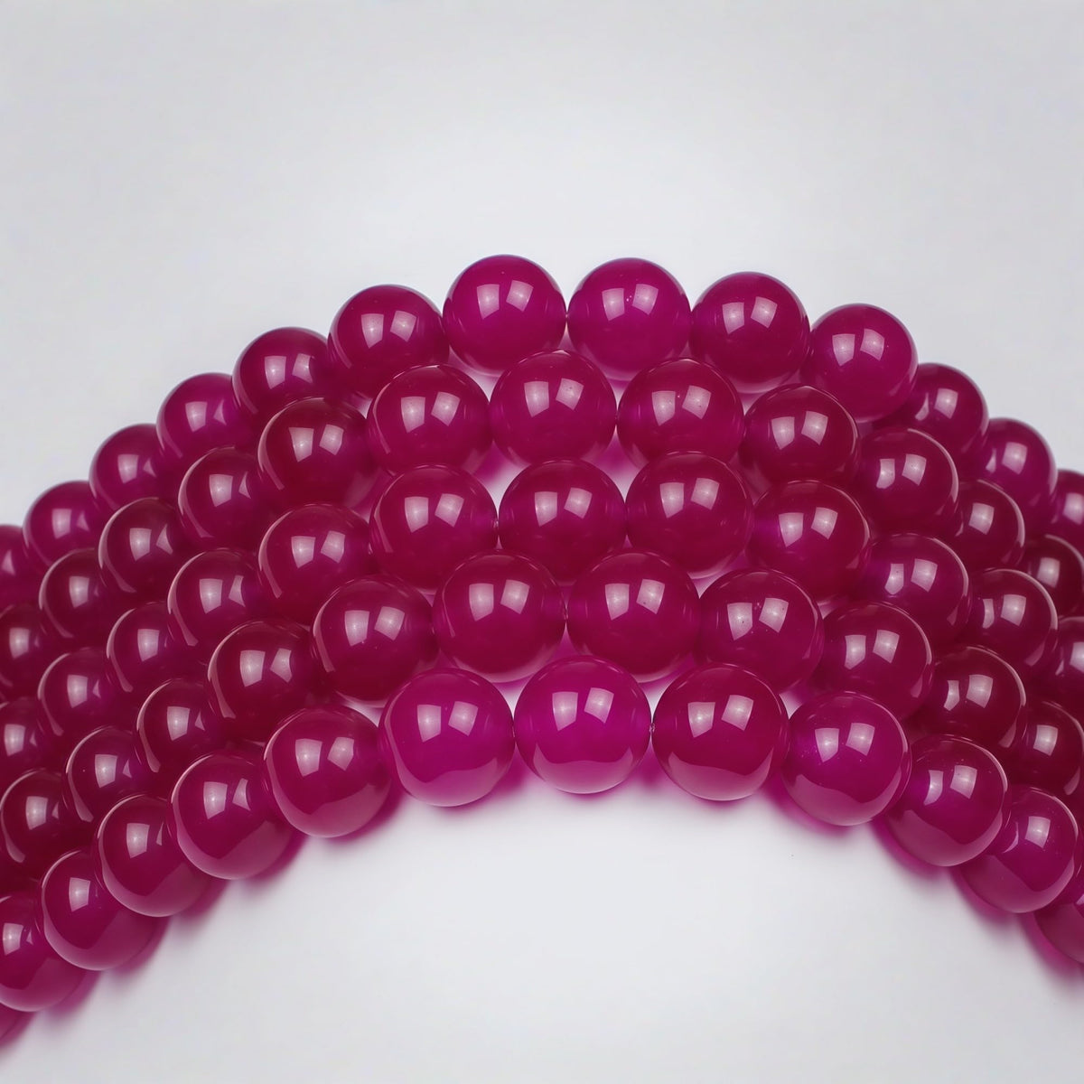 MJDCB Natural Rose Red Jade Round Loose Beads for Jewelry Making DIY Bracelet Necklac (12mm)