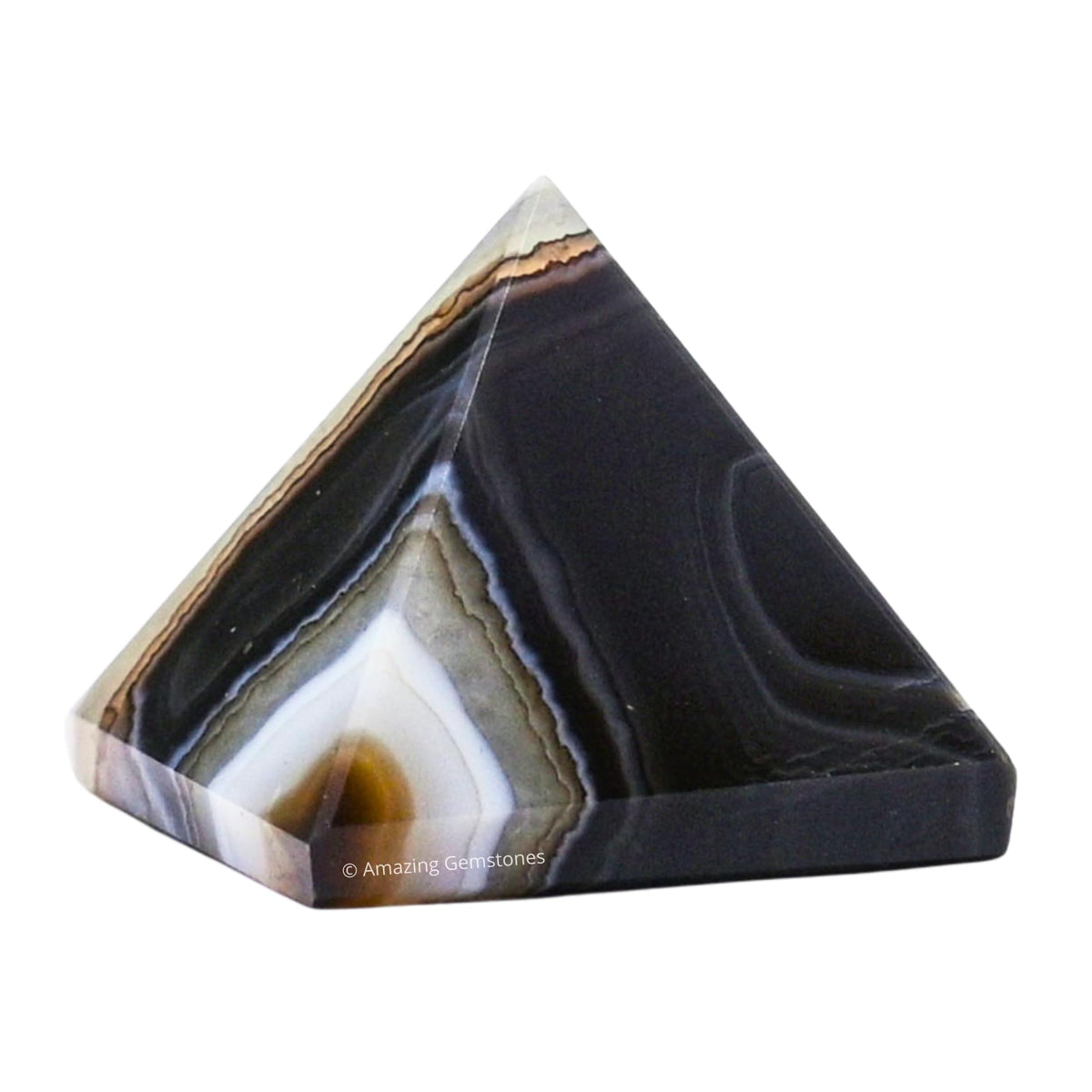 Amazing Gemstone Black Onyx Pyramid Crystal Healing Stones - 1" Great Pyramid Figurine of Natural Stone Pyramid for Meditation, Reiki, Chakra Balancing and Crystal Pyramids Grid