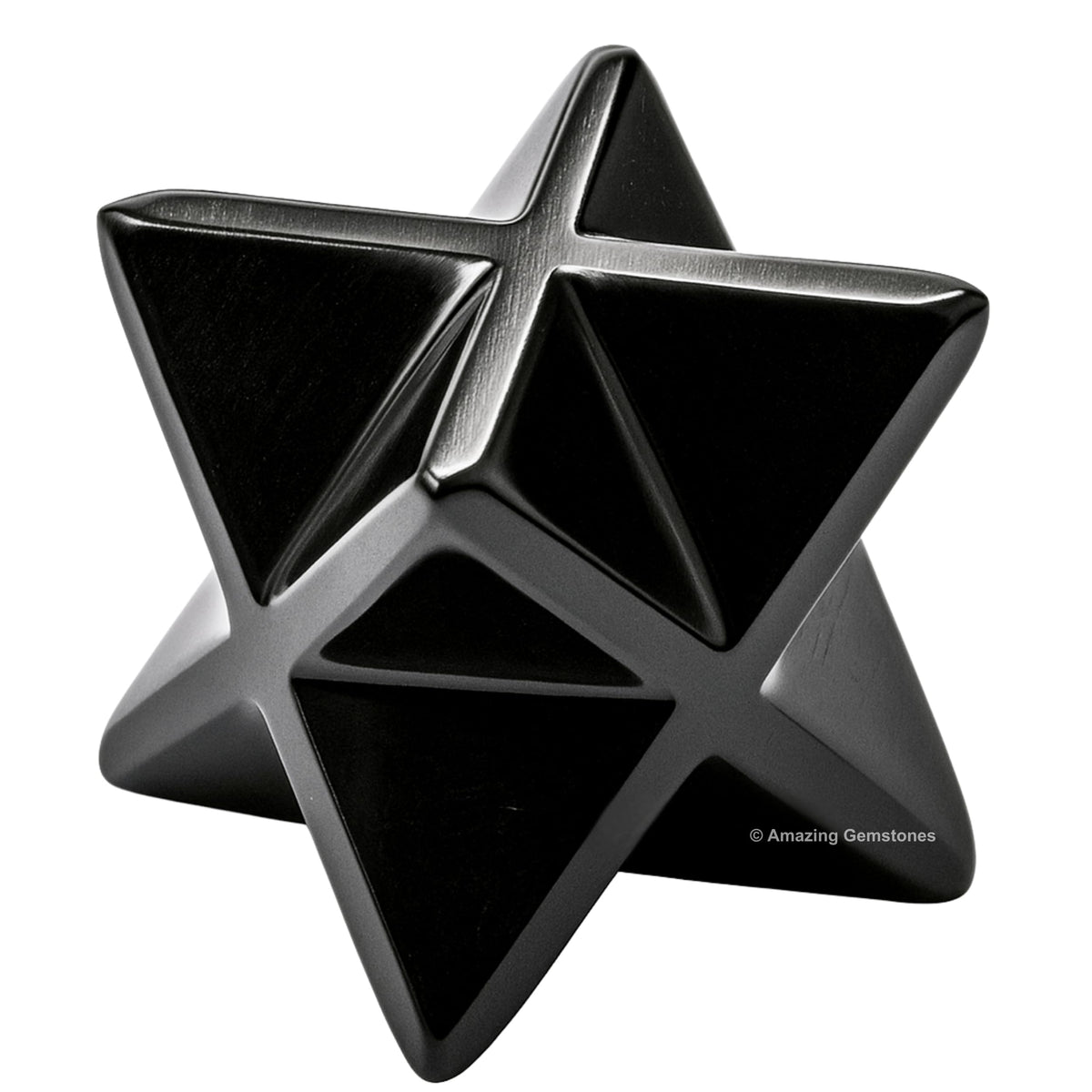 Amazing Gemstone Black Obsidian Merkaba Crystal - 1.5 Inches Metaphysical Merkaba Star for Meditation - Energetic Tetrahedron Crystal and Healing Stones for Spiritual Growth and Healing (35-40mm)