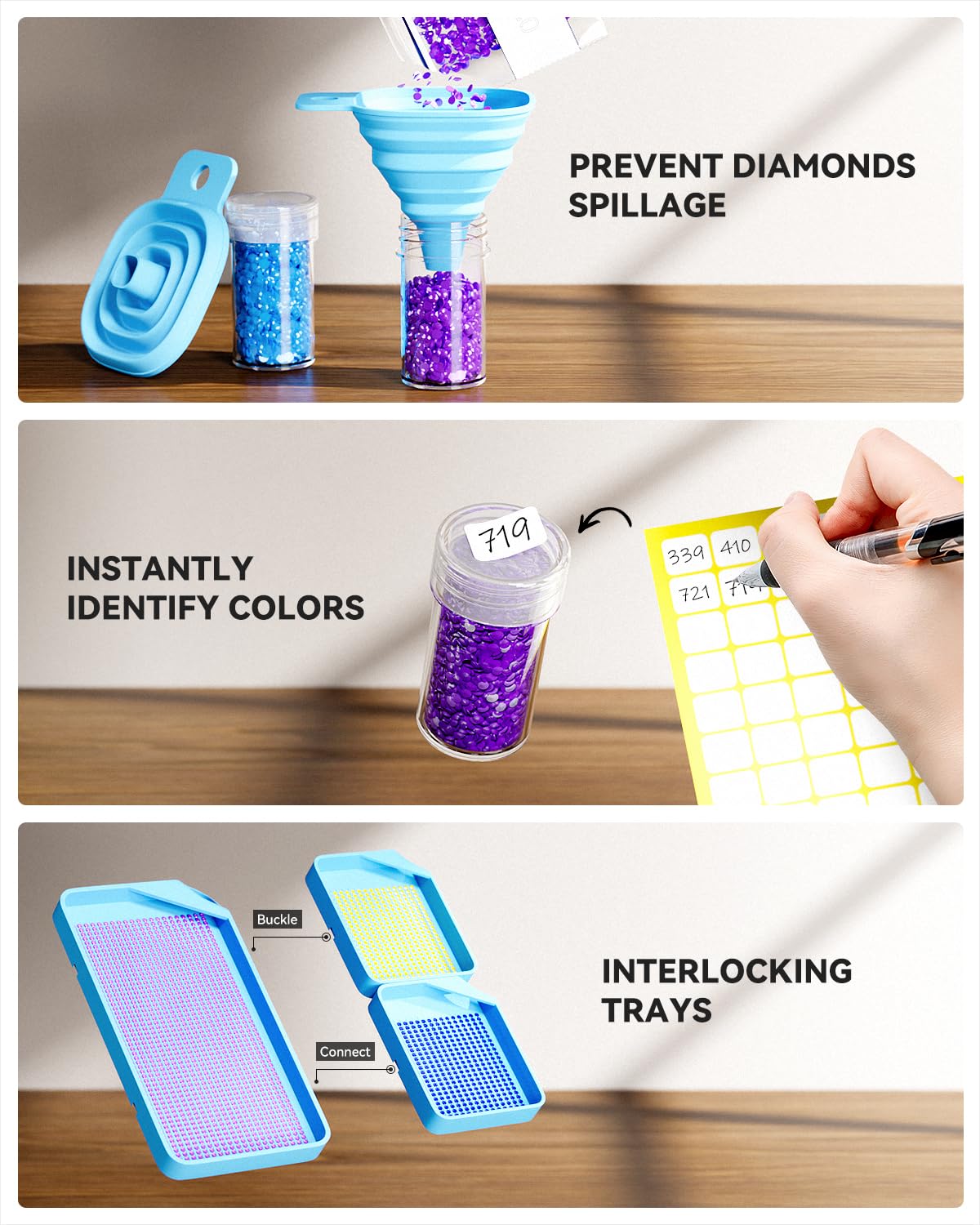 ARTDOT 60 Slots Storage Container for Diamond Art Kits for Adults, Portable Bead Storage Boxes for Diamond Painting Accessories and Tools