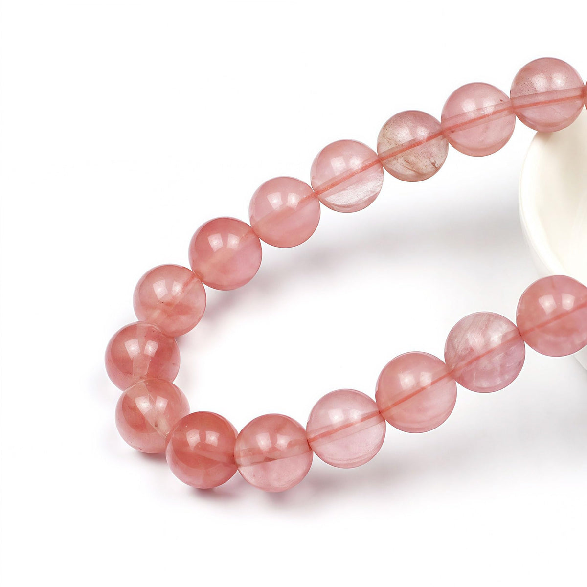 MJDCB Stone Beads Pink Crystal Round Loose Beads for Jewelry Making DIY Bracelet Necklace (8mm)