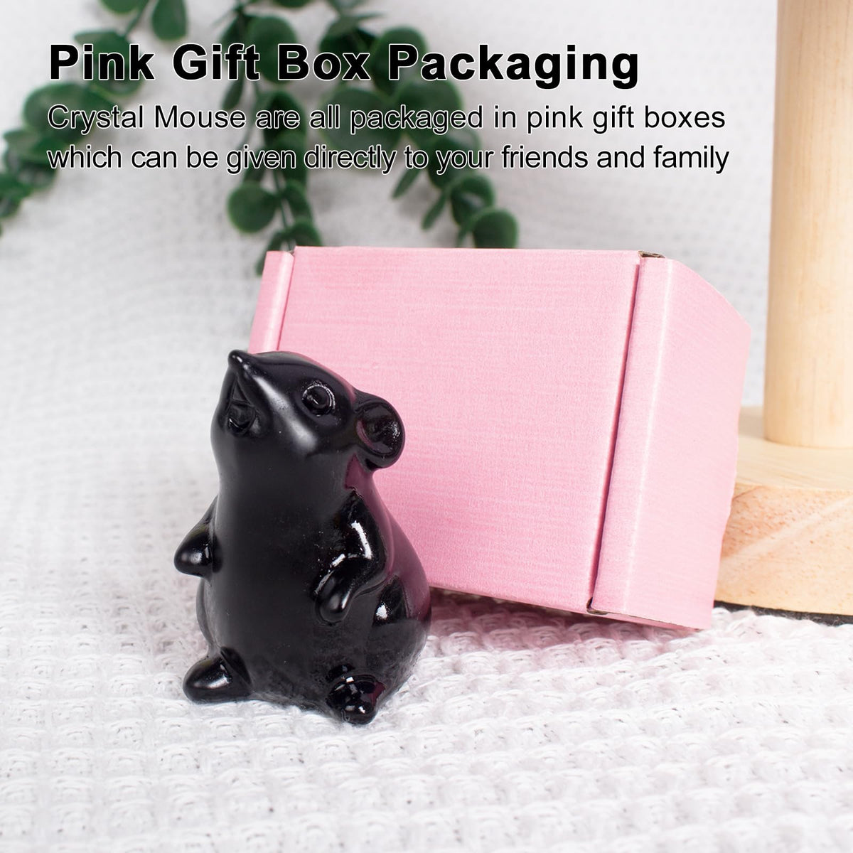 Ytbeoxk Handmade Obsidian Crystal Mouse Figurine Natural Quartz Mouse Sculpture Wealth Attracting Feng Shui Decor Mini Desk Ornament Meditation Crystal Animal.