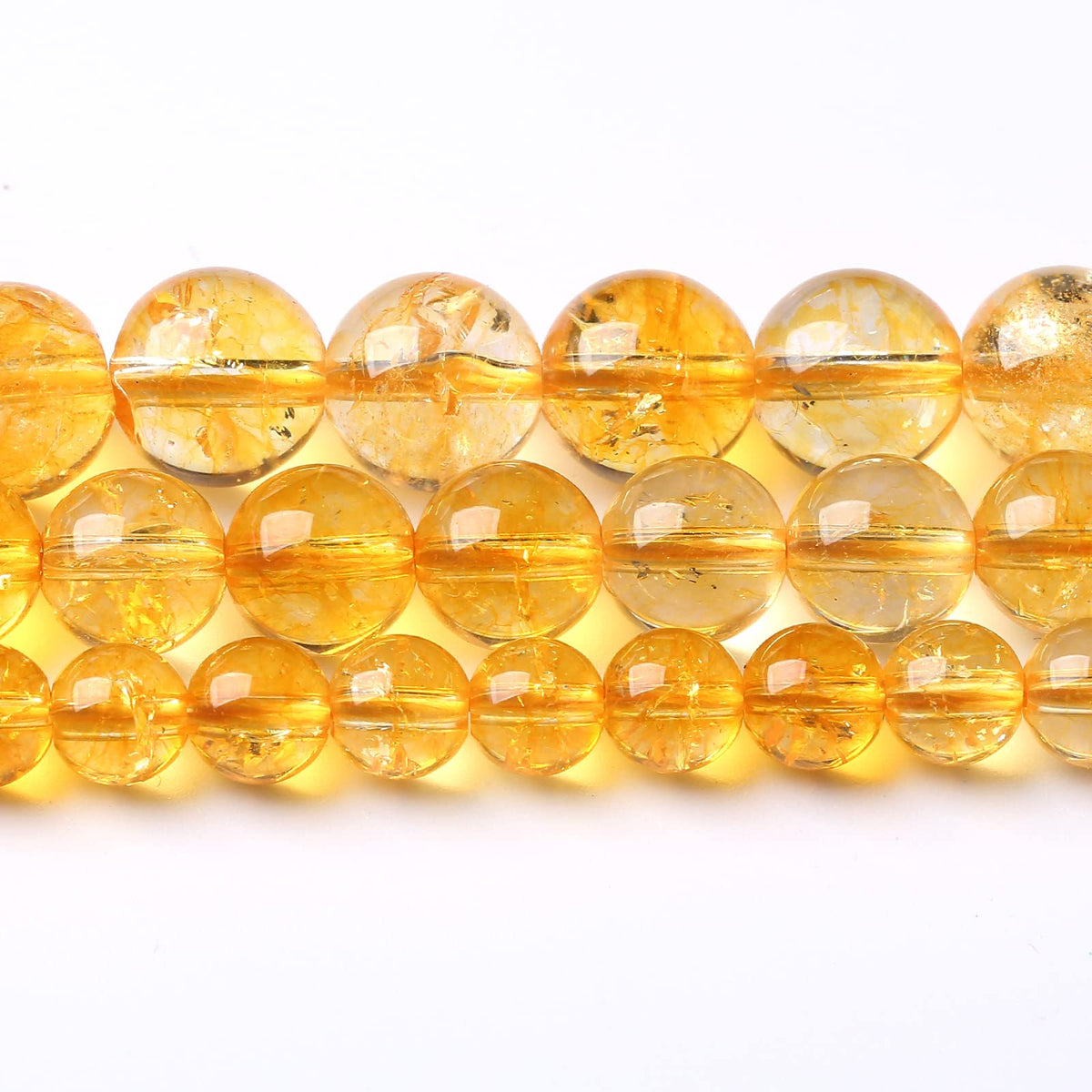 35PCS 10MM Beads Natural Citrine Stone Round Loose Beads Gemstones for Jewelry Making DIY 15Inches Gemstones for Jewelry Making DIY 15Inches