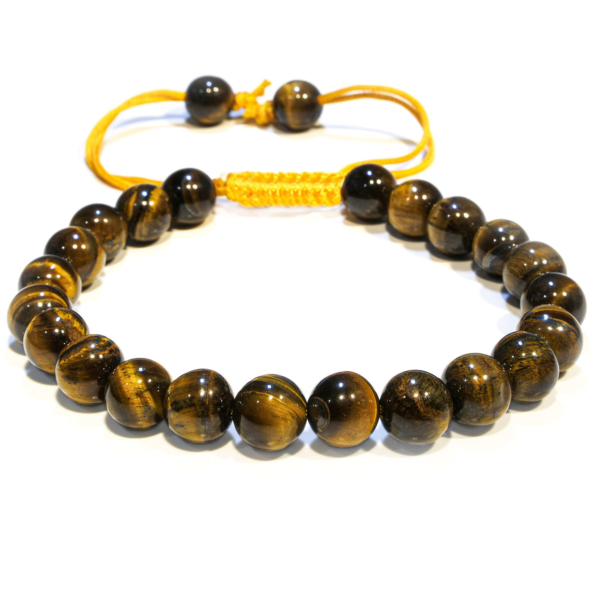 ANAYA AGATE Healing Crystal Bracelet – Chic Gemstone Bracelet for Men and Women – 8mm Round Bead Bracelets for Spiritual Healing, Protection, Positive Energy - Tiger Eye