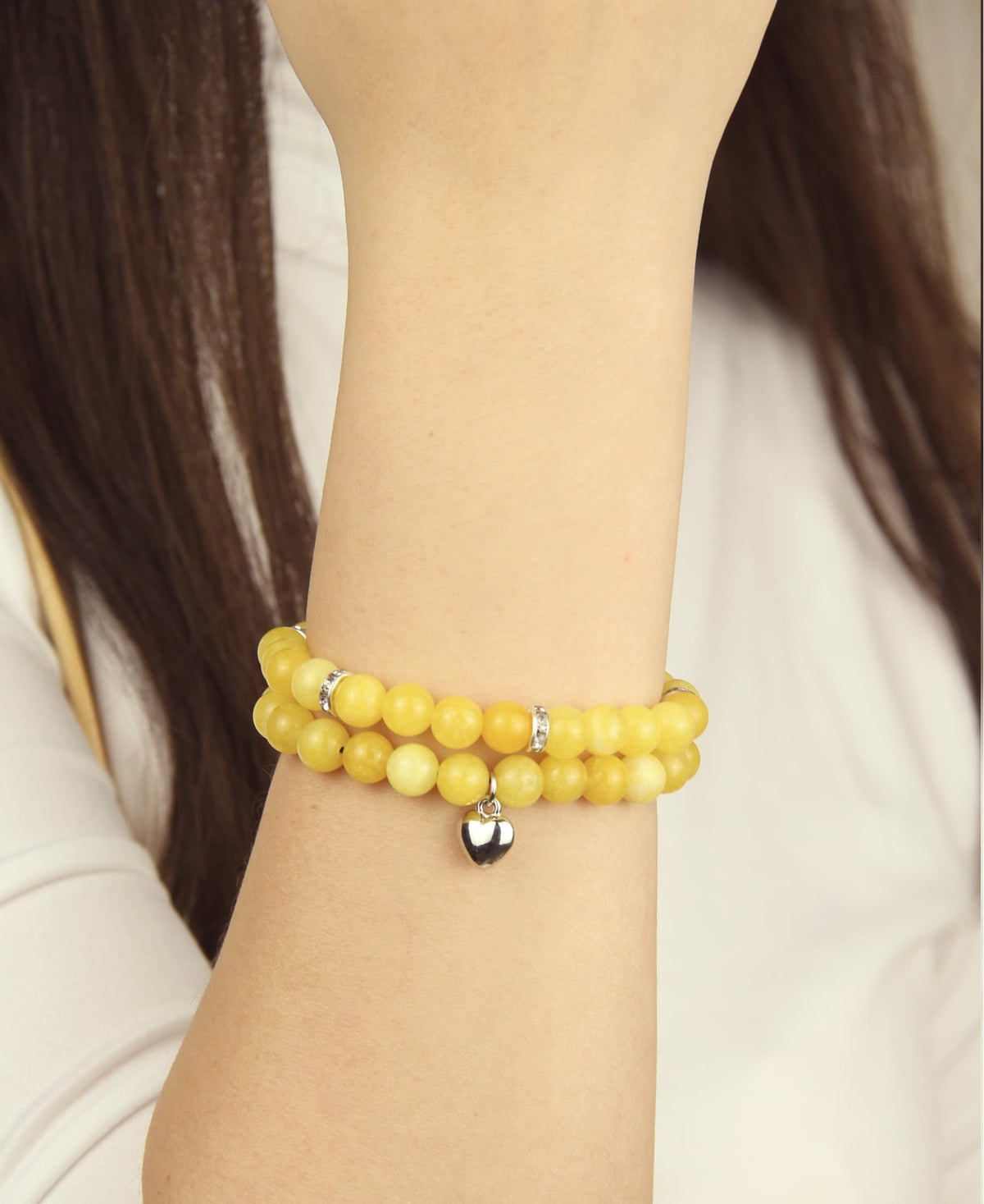 GDLKPYHS Healing Bracelets for Women - Citrine Bracelet - Healing Prayers Crystal Bracelet, 8mm Natural Stone Stress Relief Yoga Beads Get Well Soon Gifts