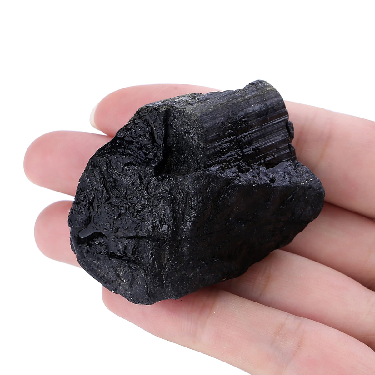 XIANNVXI Black Tourmaline 1.8-2.2" Large Raw Crystals and Healing Stones Natural Rough Crystal Rocks for Decor Gifts Tumbling Cabbing Polishing Fountain Rocks 1PCS