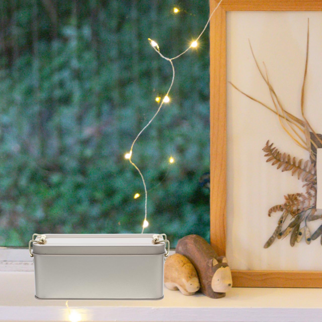 MAGICLULU Multipurpose Rectangular Metal Box with Lid Elegant Storage Container for Cookies Candy Snacks Decorative Tin Can for Food Preservation Daily Use