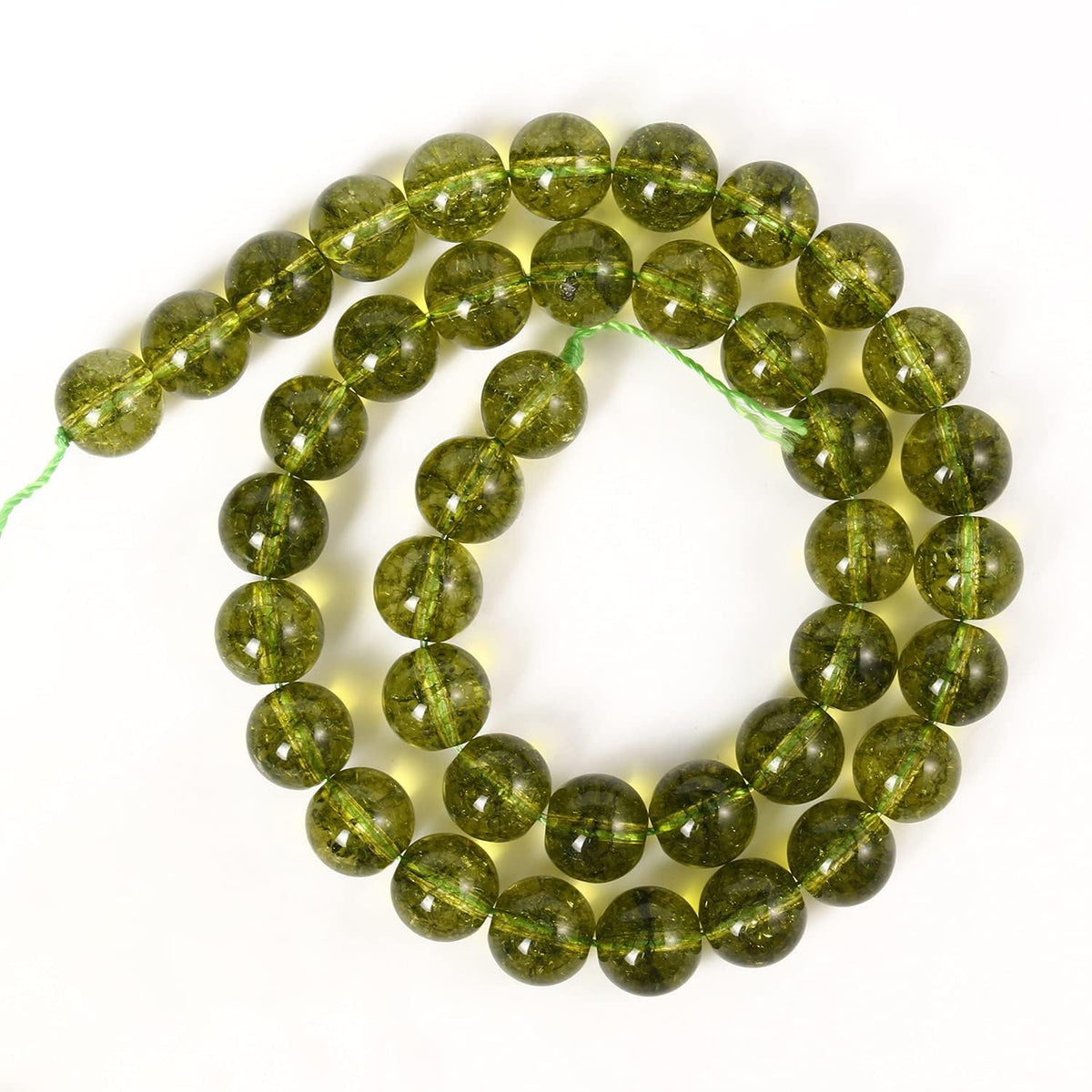 About 60pcs 6mm Natural Stone Beads Peridot Beads Crystal Gemstone for Jewelry Making, DIY Bracelet Necklace