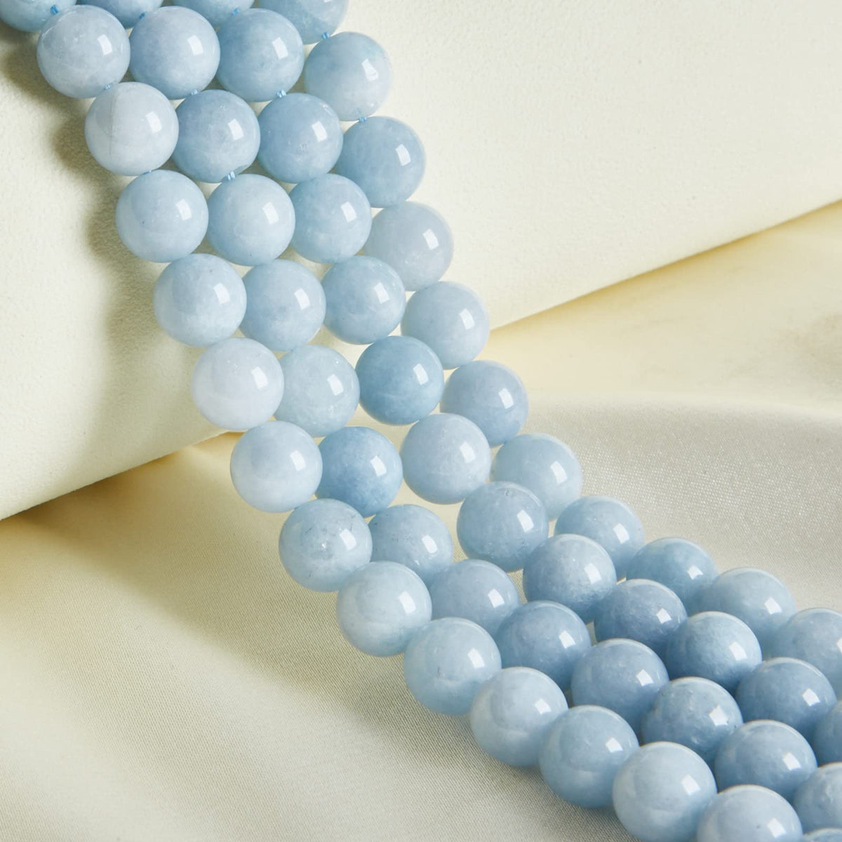 35pcs 10mm Natural Aquamarine Beads Gemstone Beads Round Loose Beads for Jewelry Making