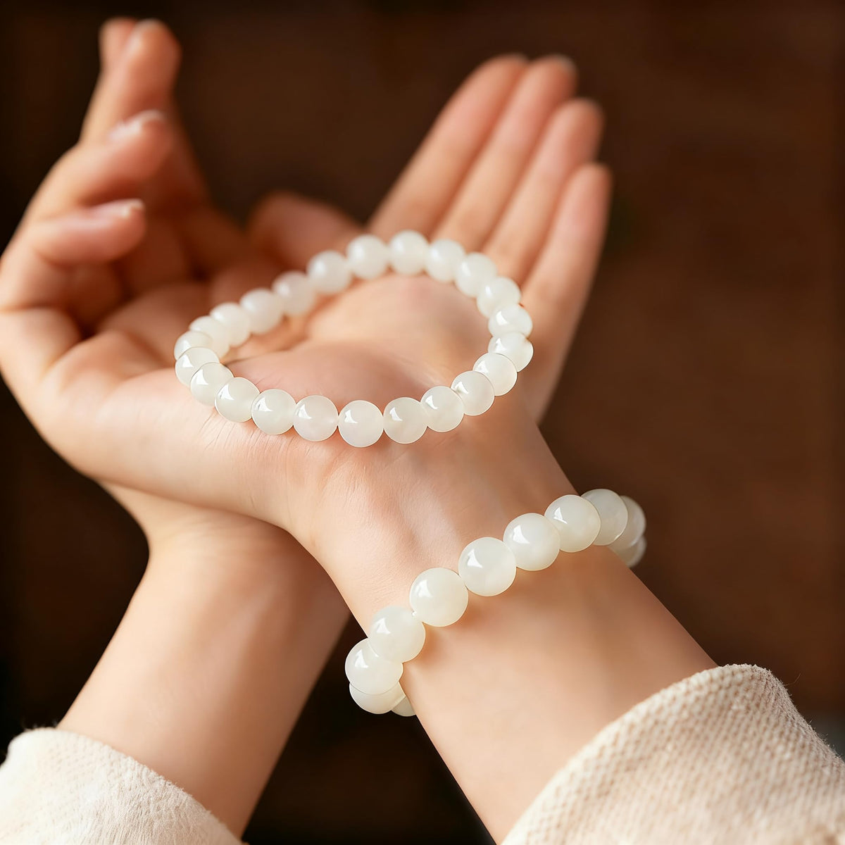 Cryhand Black Tourmaline White Jade Bracelets For Men Protection Healing Crystal Bracelet For Women Spiritual Charms Stretchy 8mm Beaded Lucky Handmade Anxiety Braceletss