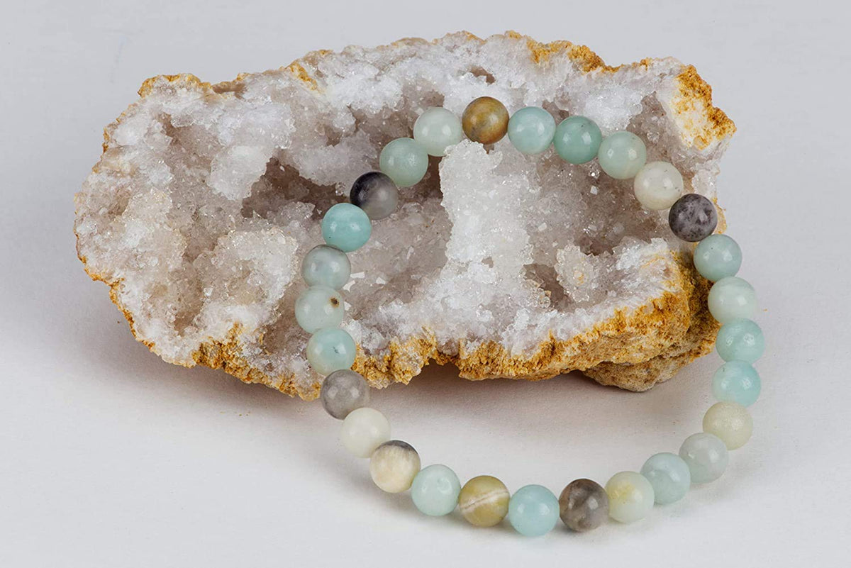 Avicrafts Amazonite Bracelets, Balance, Unisex, Yoga Chakra, Gemstone, Amazonite Jewelry Genuine natural stone, semi precious stone bracelet Gift