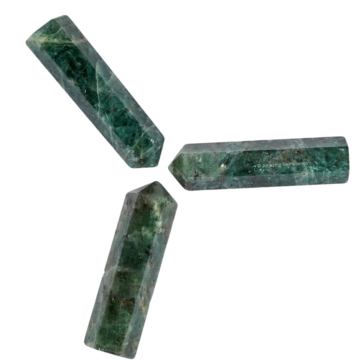 Amazing Gemstone Chrome Diopside Crystal Points Bulk Healing Crystals - Pack of 3 Single Terminated Healing Wand Point Bulk Crystals for Crafts, Crystal Grid, DIY Work - - Beginners Gift