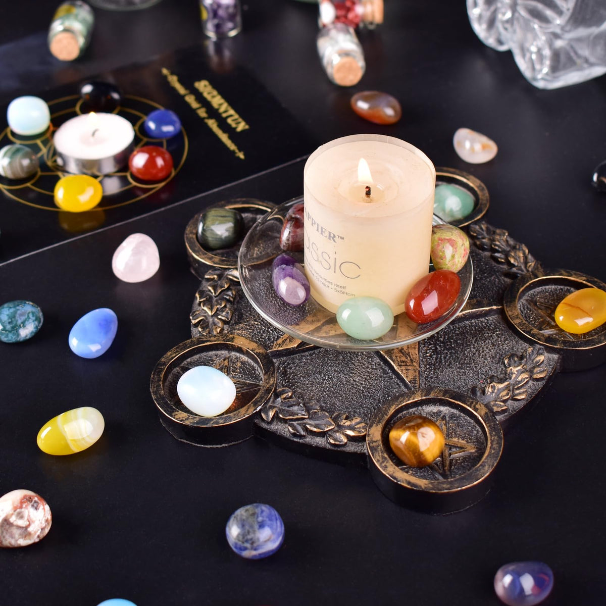 SigMntun Citrine Healing Crystal Stone Set - 24 to 34 pieces, 0.6" Natural & Polished Stones for Healing, Meditation, Reiki, Chakra, Crafting & Decoration