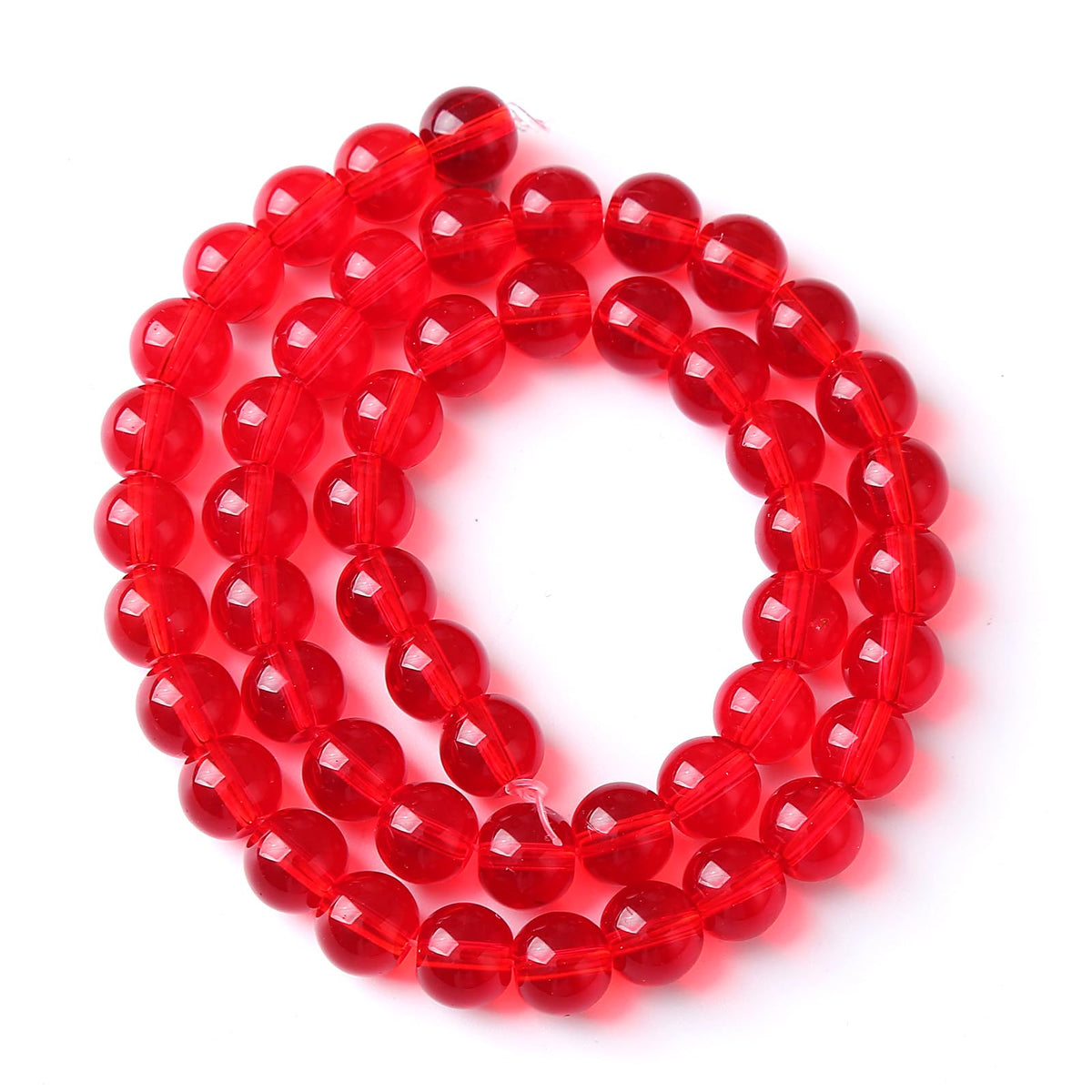 8mm 46pcs Garnet Red Glass Crystal Beads Natural Stone Beads for Jewelry Making Crystal Energy Healing Power Stone Beads DIY Bracelet Necklace Accessories (Red Glass, 8mm)